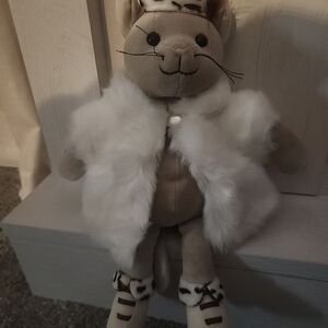 Jellycat Tan Plush Cat with White Accents